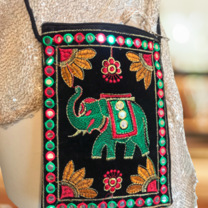 Elephant Passport Size Bag Black