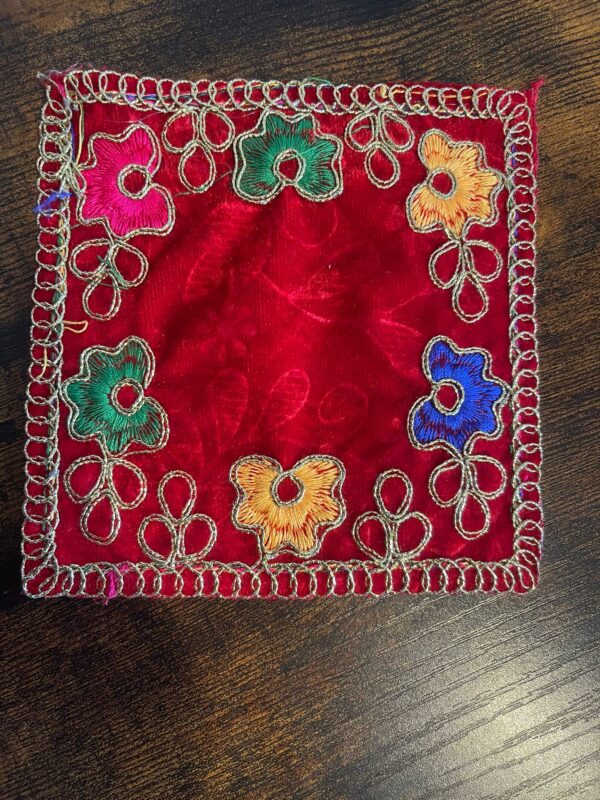Traditional Embroidered Puja Cloth - Image 3